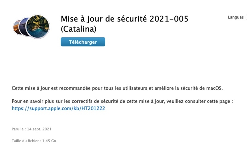 Illustration : Catalina : une mise à jour de sécurité pour la faille zero-click