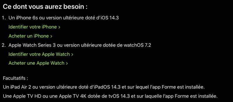 Illustration : Fitness+ dispose désormais d'une page sur le site français d'Apple