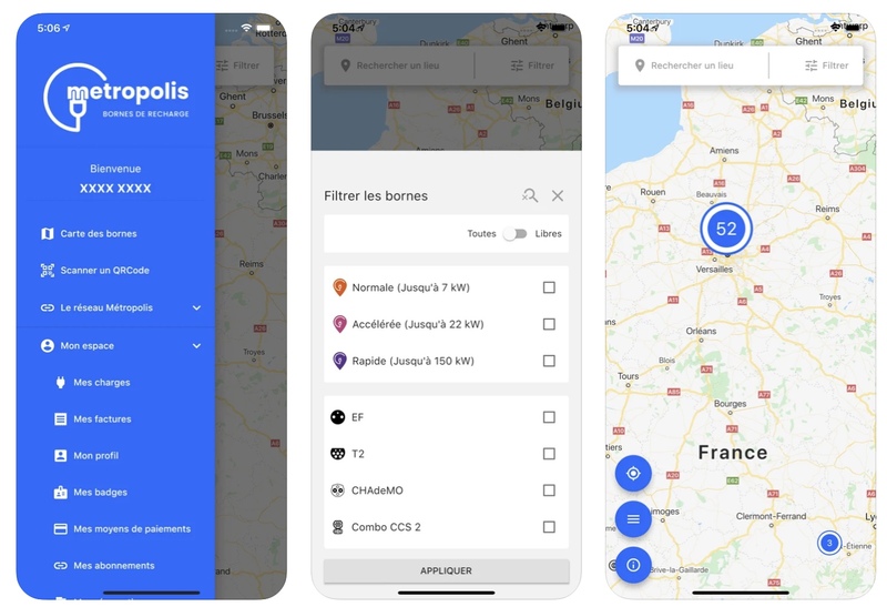 Illustration : VE & recharge à Paris : Métropolis lance son application mobile