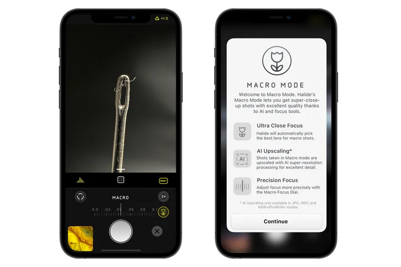 Illustration : La mise à jour d'Halide apporte un mode Macro aux iPhone 8 et plus récents