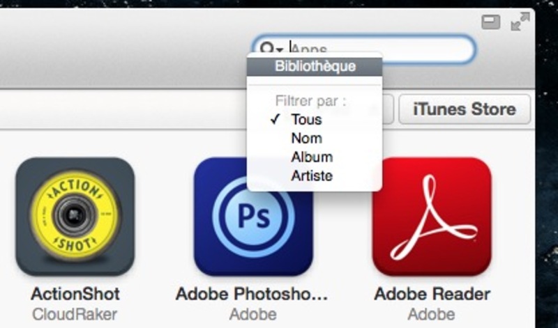 Illustration : Astuce iTunes 11 : retrouver la recherche contextuelle
