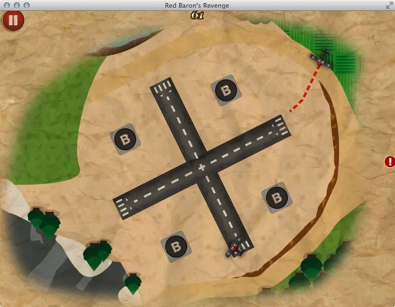 Red Baron's Revenge, un clone de Flight Control, gratuit pour Mac et iOS