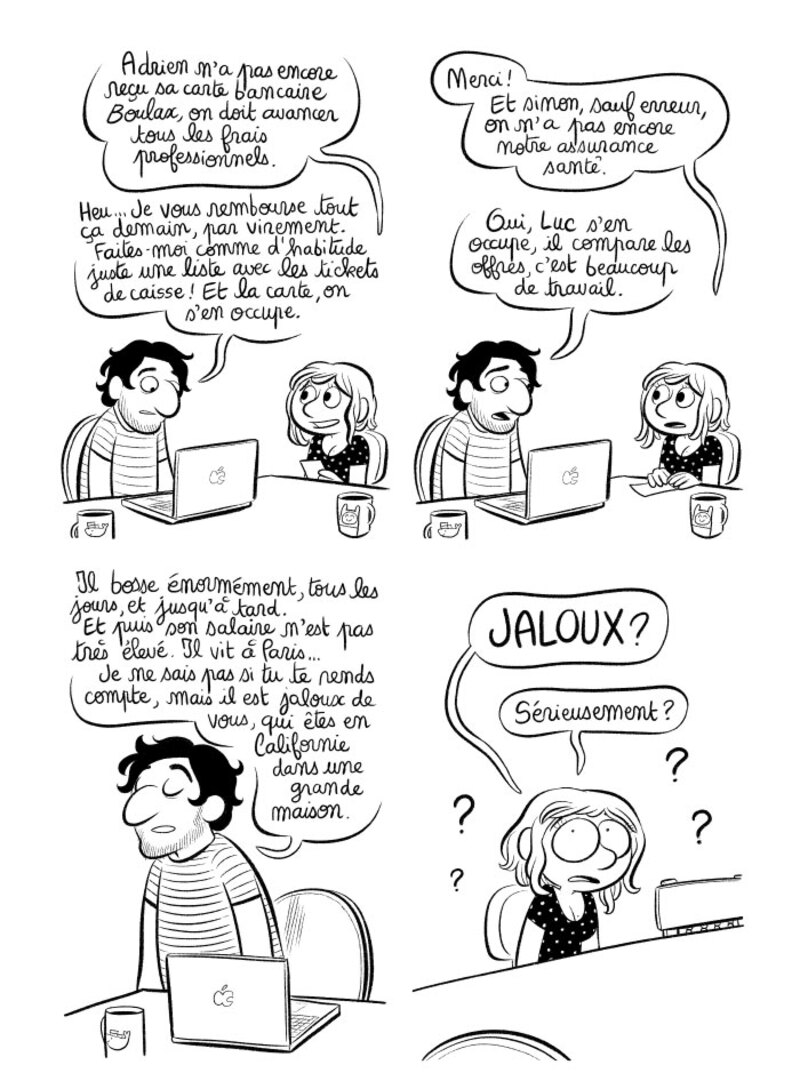 Illustration : BD : "J'ai créé ma startup iOS en Californie", par Laurel