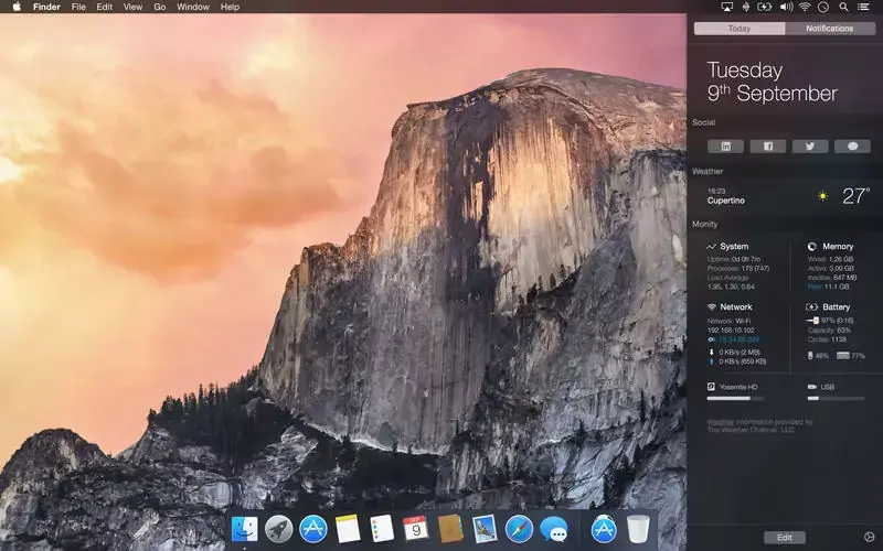 Yosemite : organisez vos widgets dans le Centre de Notifications