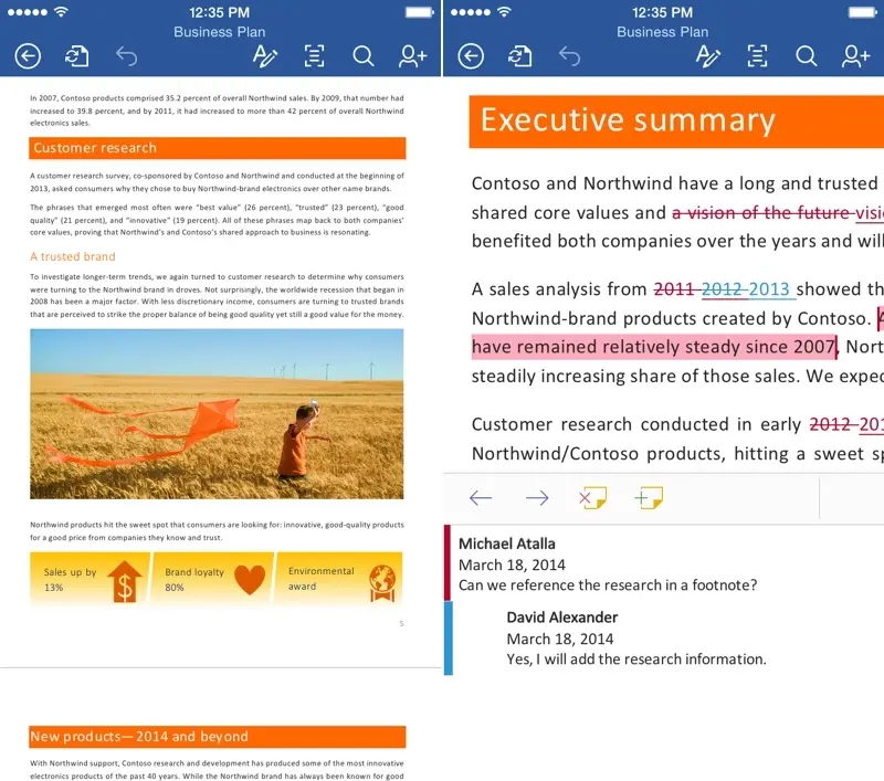 Microsoft adapte Office pour iOS à l'écran de l'iPhone