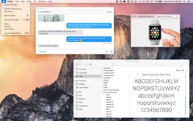 Astuce : utiliser la police de l'Apple Watch sur OS X Yosemite