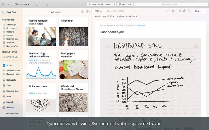 Evernote est à jour pour OS X Yosemite