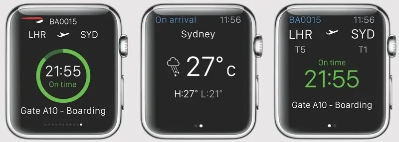 Les compagnies aériennes se préparent pour l'Apple Watch