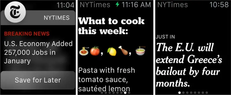 Le New York Times se prépare pour l'Apple Watch