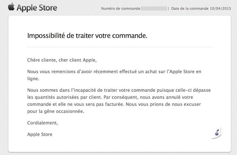 Quand l'Apple Store annule les commandes d'Apple Watch trop importantes