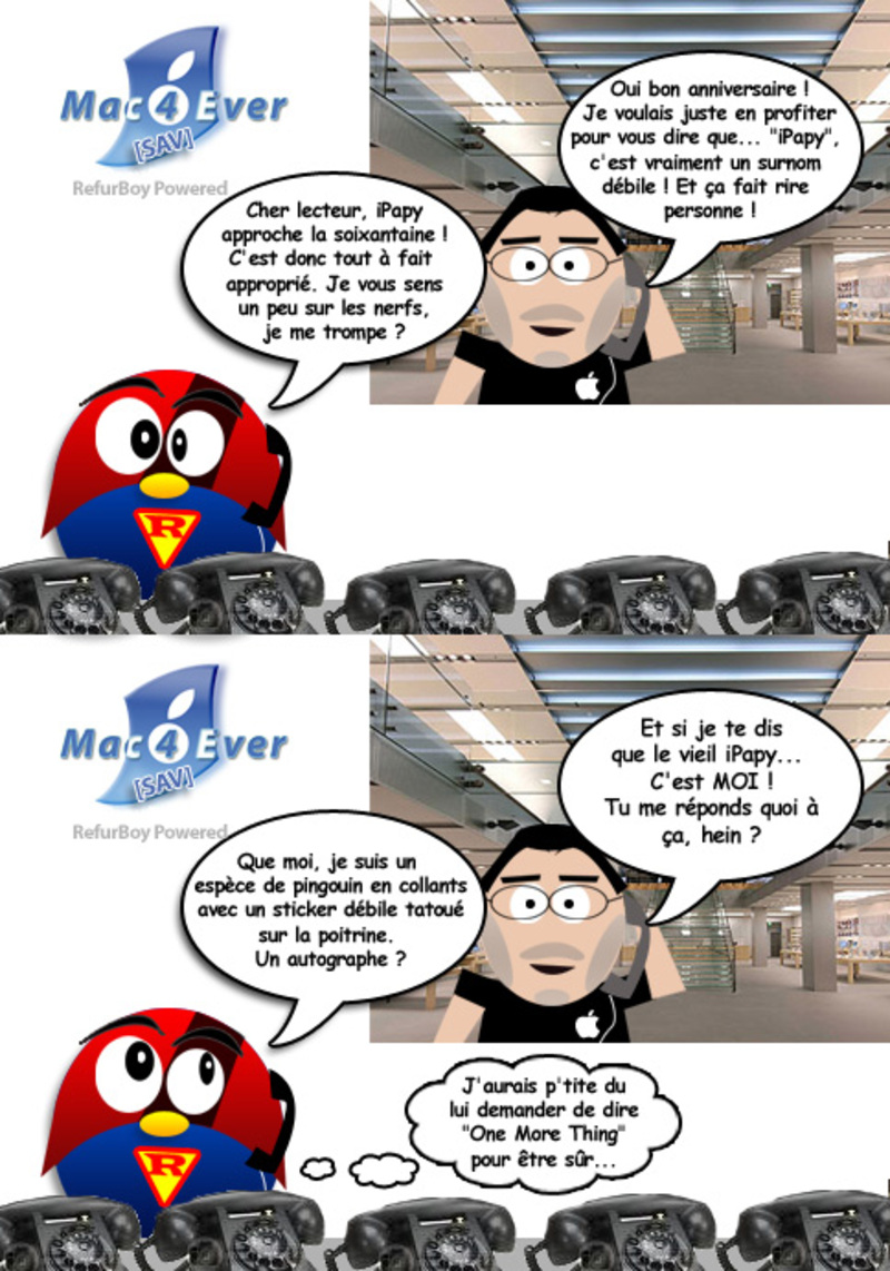 Illustration : Steve & RefurBoy : Service Après Vente