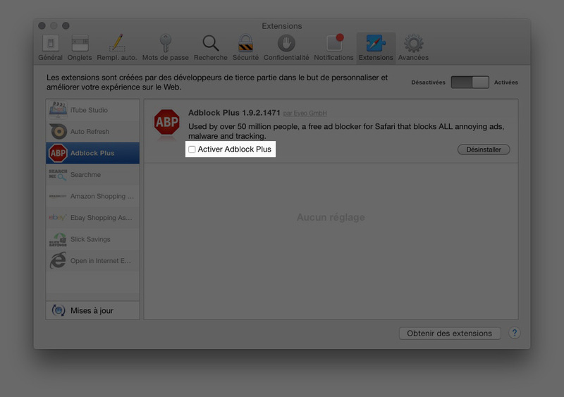 Illustration : Comment désactiver AdBlock et les bloqueurs de publicité sur Mac4Ever (et ailleurs)