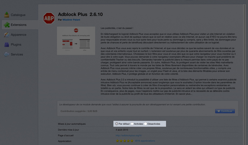 Illustration : Comment désactiver AdBlock et les bloqueurs de publicité sur Mac4Ever (et ailleurs)