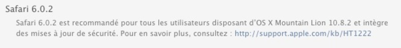 Illustration : Mise à jour Safari 6.0.2