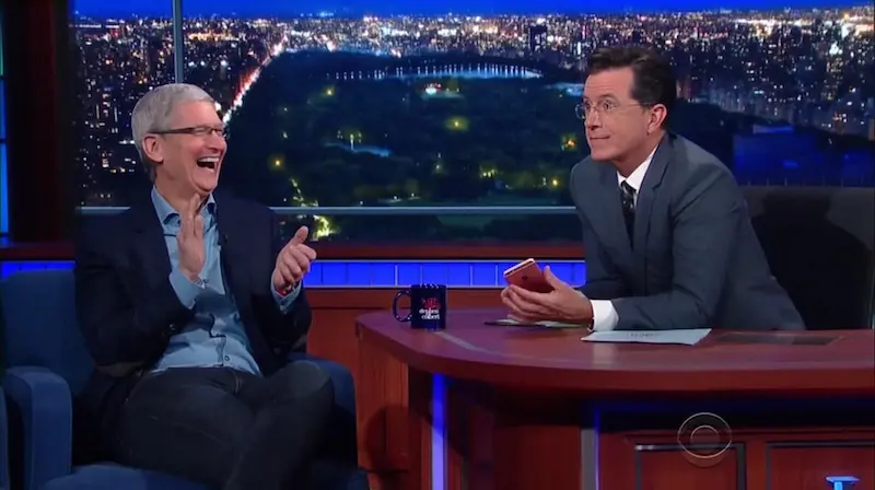 Tim Cook en tournée dans "The Late Show" de Stephen Colbert" (et c'est assez drôle)