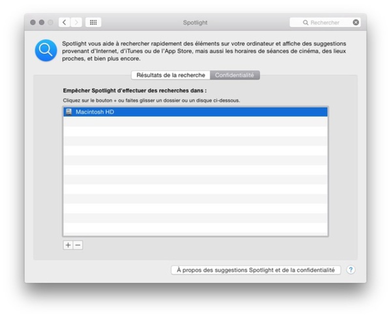 Illustration : Astuce : comment effacer les données de Spotlight et reconstruire l'index