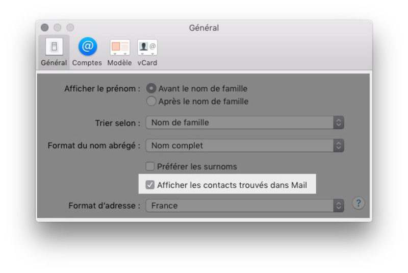 Illustration : Astuce : comment désactiver la détection automatique des contacts dans Mail (iPhone / OS X) ?
