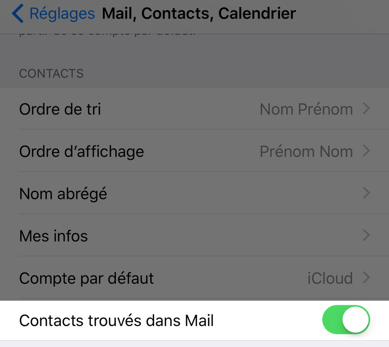 Illustration : Astuce : comment désactiver la détection automatique des contacts dans Mail (iPhone / OS X) ?