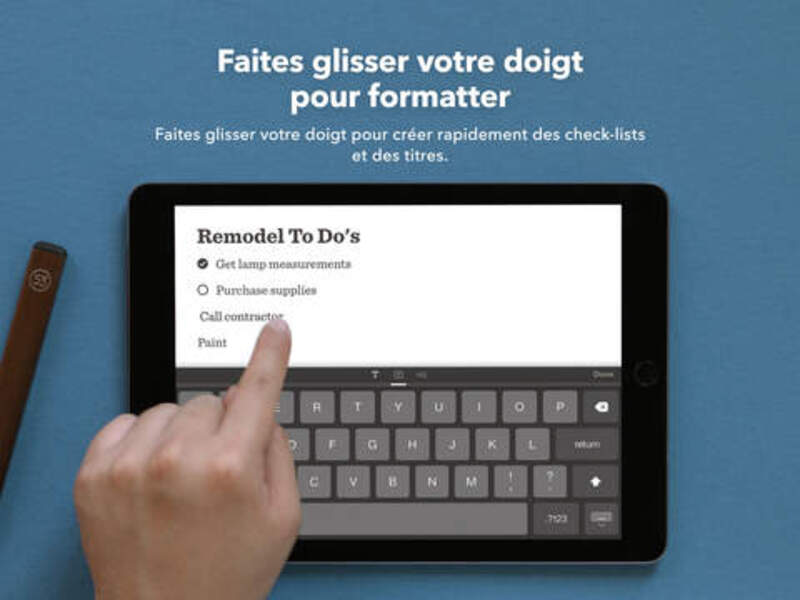 Illustration : Une extension au menu de la dernière mise à jour de Paper (FiftyThree)
