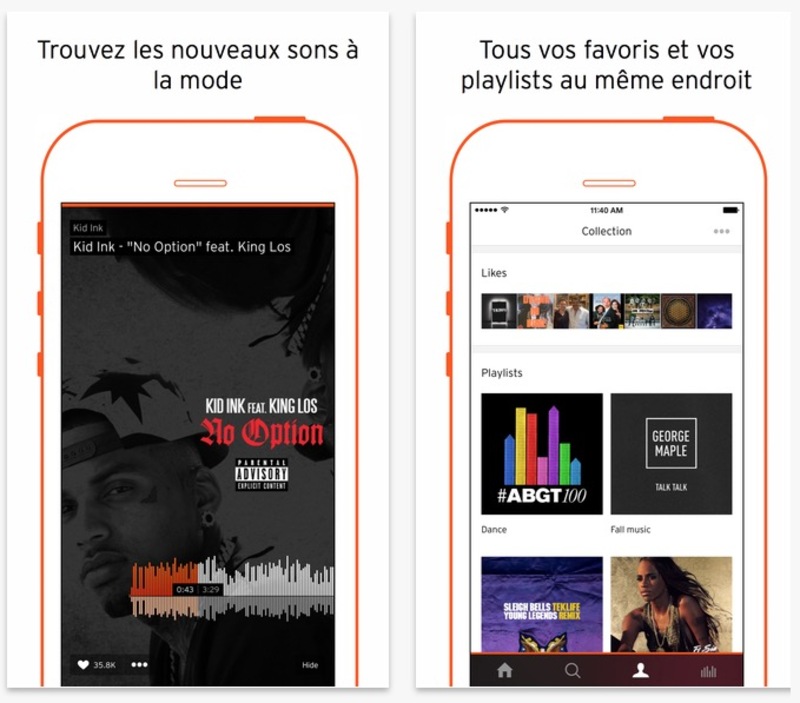 Illustration : Mise à jour de l'app SoundCloud avec son propre "iTunes Radio"