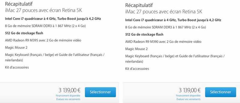 Illustration : Chez Apple, tu peux t'acheter un iMac moins bien équipé pour le même prix
