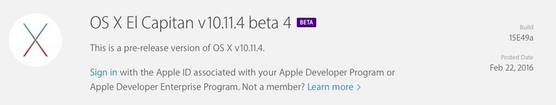 Illustration : Et une quatrième beta de 10.11.4 !