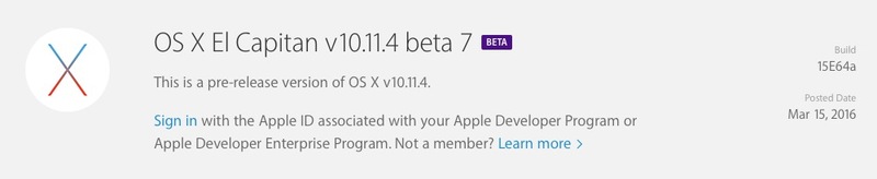 Illustration : La beta 7 d'OS X 10.11.4 est de sortie !
