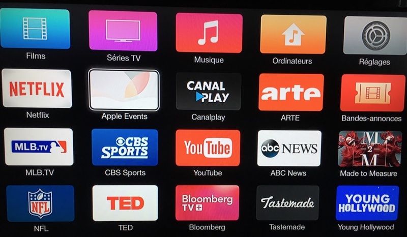 Illustration : L'application de la keynote est disponible sur les Apple TV 2 et 3