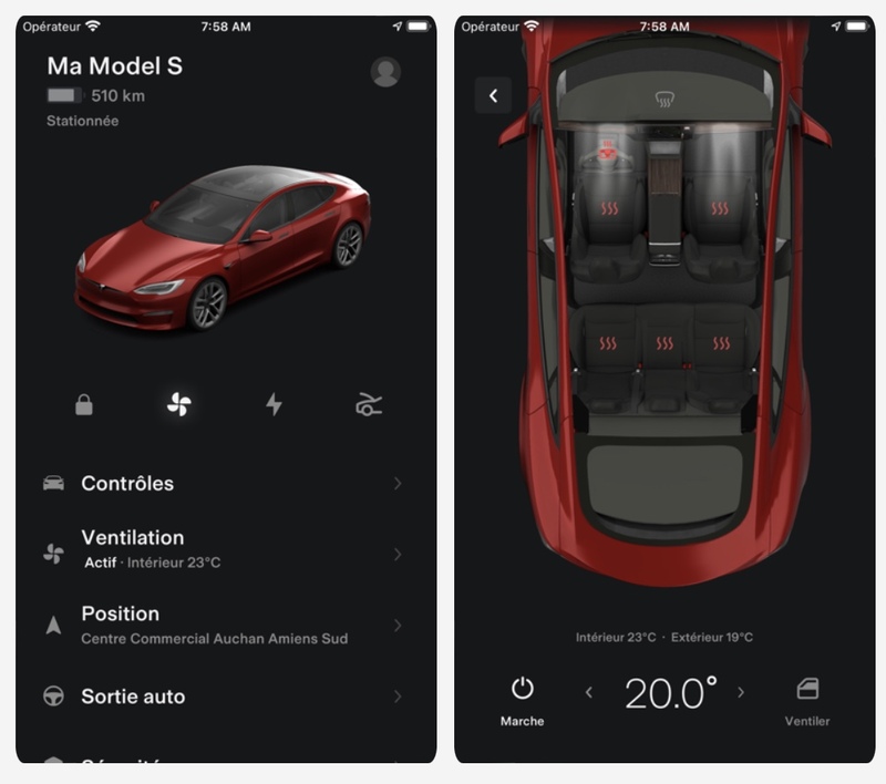 Illustration : Tesla : on peut désormais afficher les caméras de sa voiture à distance depuis son iPhone