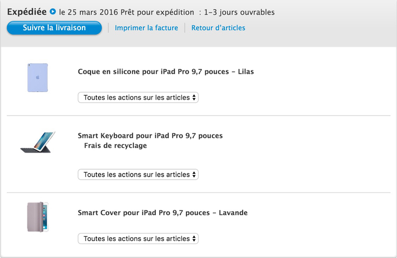 Illustration : Apple commence à expédier les accessoires de l'iPad Pro 9,7''