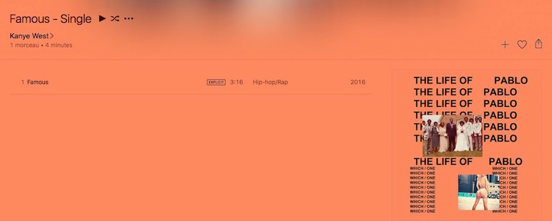 Illustration : Finalement, Kanye West propose un titre de son dernier album sur Apple Music
