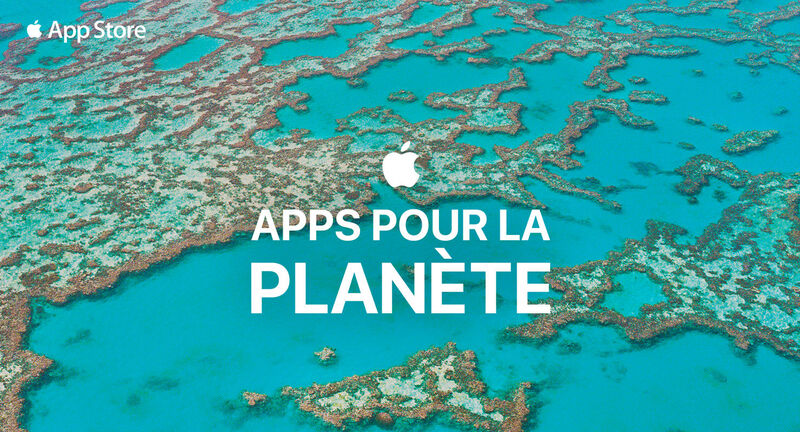 Illustration : Journée de la Terre : une pomme verte à l'Apple Store, des apps et des leçons