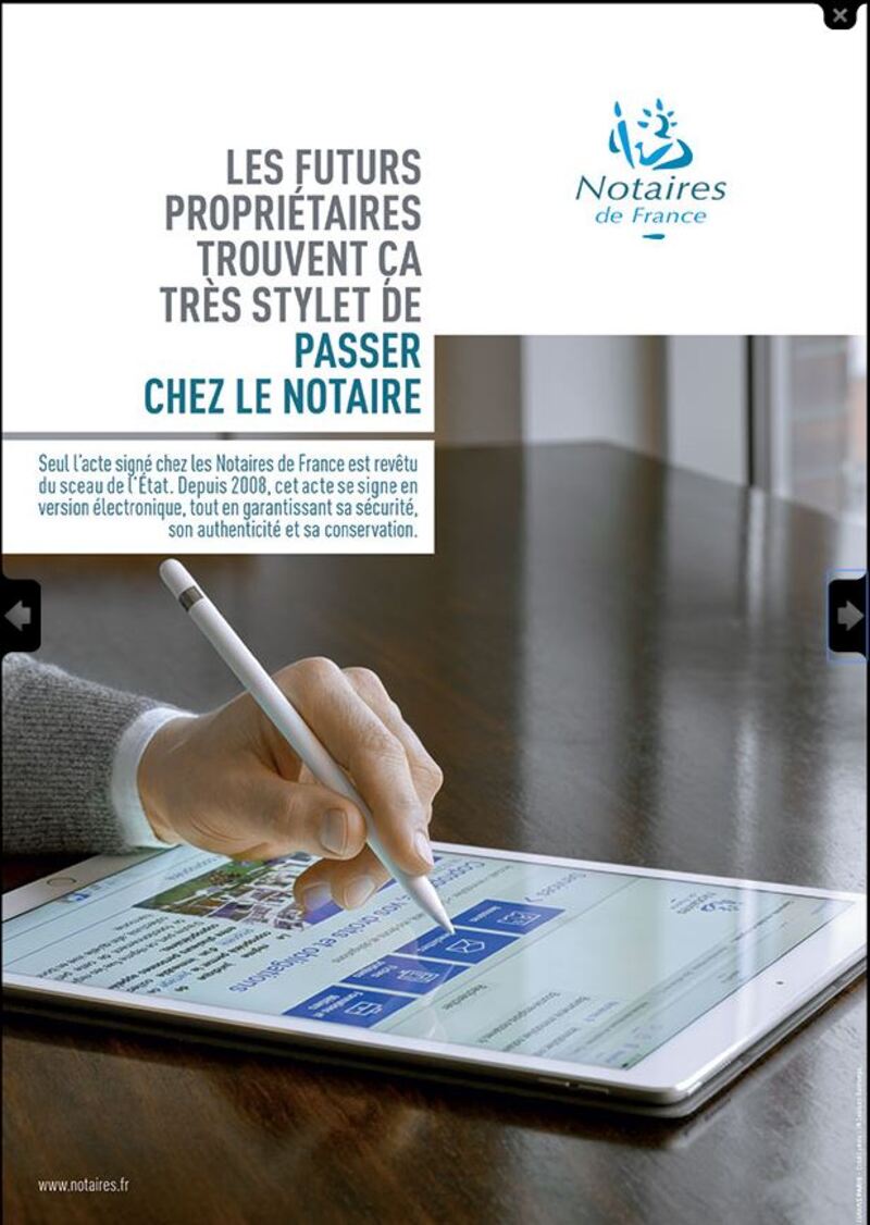 Illustration : L'image du jour : les Notaires de France font leur pub avec l'iPad Pro et l'Apple Pencil