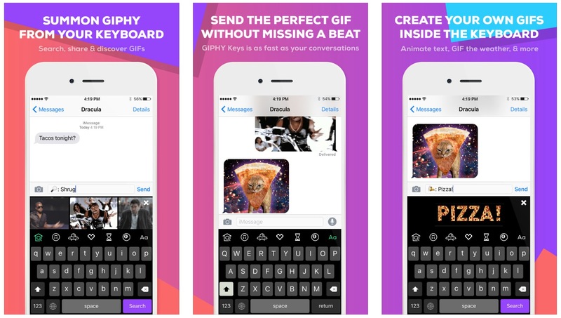 Illustration : Giphy facilite l'envoi de GIF avec un nouveau clavier virtuel pour l'iPhone