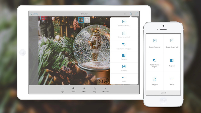Illustration : Adobe Photoshop Fix et Mix occupent mieux l'espace sur les appareils iOS
