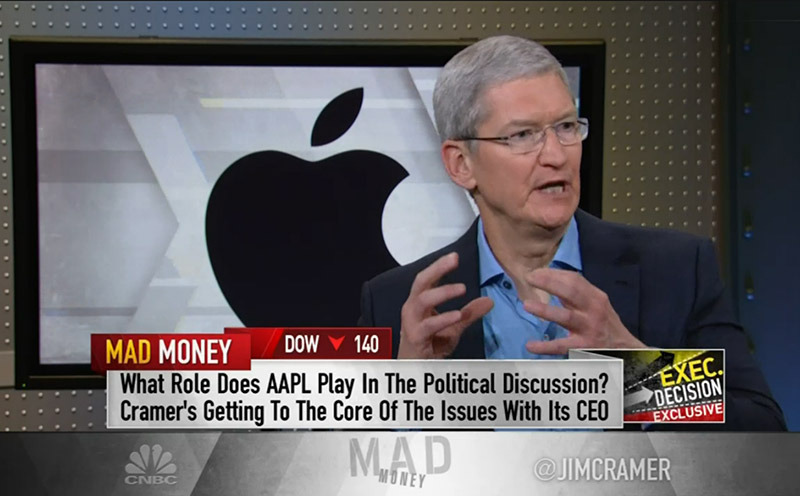Illustration : Tim Cook critique le gouvernement US et vante ses produits qui "transforment la vie des gens"