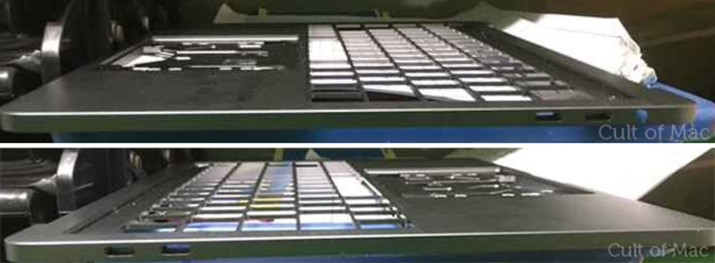 Illustration : Une photo volée de la coque des prochains MacBook Pro Retina avec la barre OLED ?