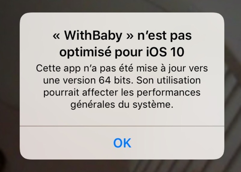 Illustration : iOS 10 dénonce les apps non optimisées pour le 64-bits