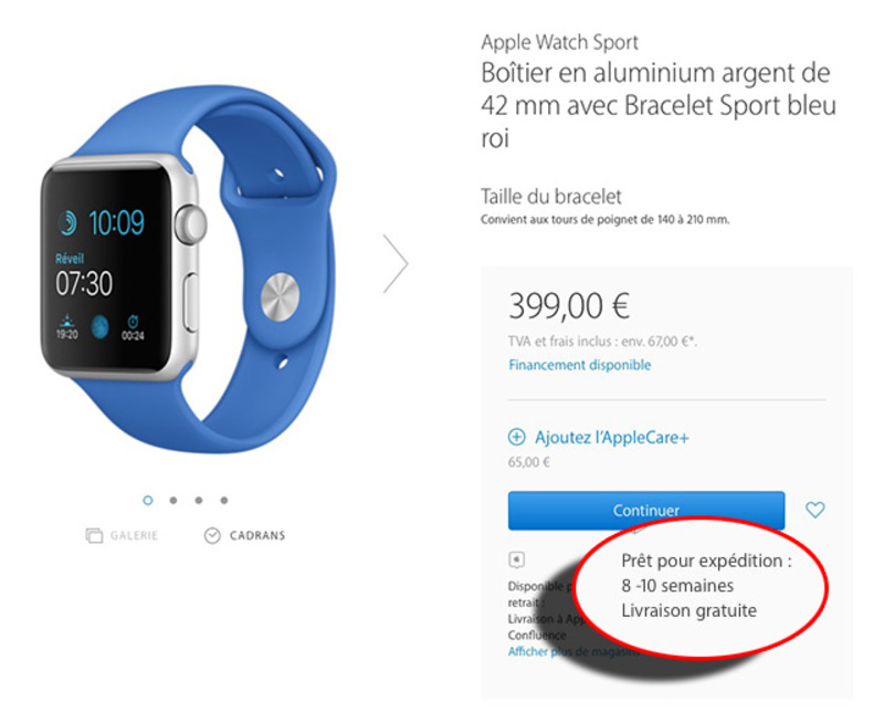 Illustration : Les délais d'expédition de certaines Apple Watch s'envolent !