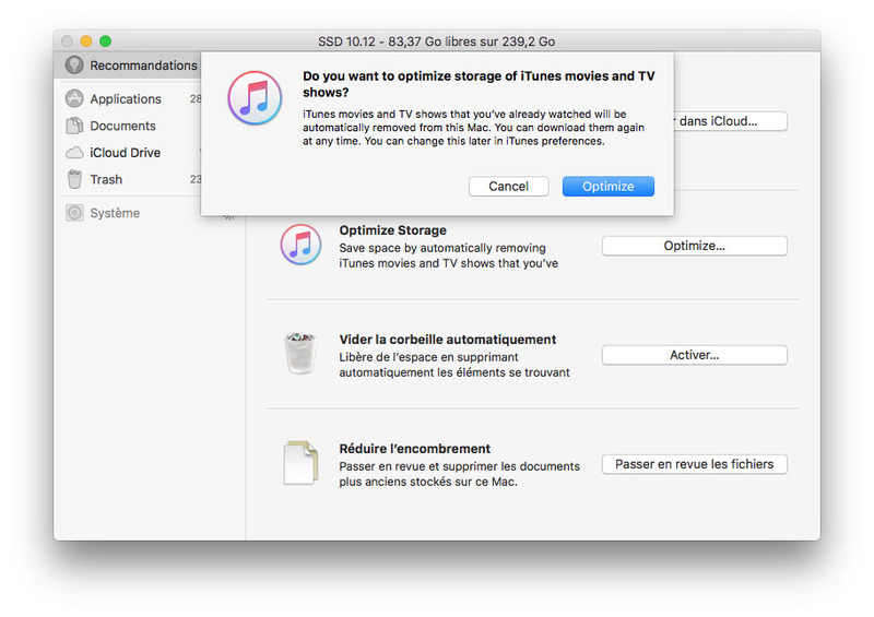 Illustration : macOS Sierra : le bureau dans le Cloud et un outil pour gérer le stockage (prise en main)