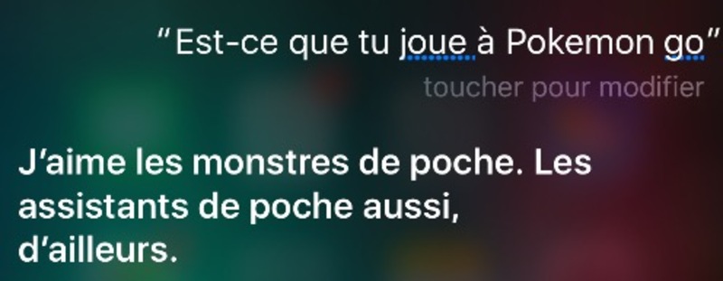 Illustration : Siri blague désormais sur les Pokemon (Go)