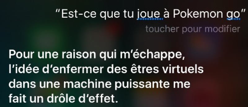 Illustration : Siri blague désormais sur les Pokemon (Go)