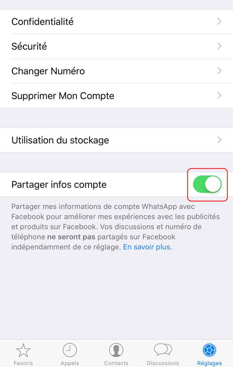 Illustration : Astuce : bloquer le partage de votre numéro entre Facebook et WhatsApp