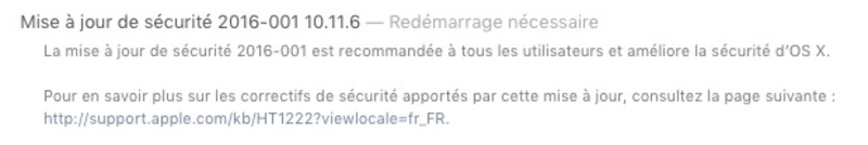 Illustration : Mises à jour de sécurité pour OS X