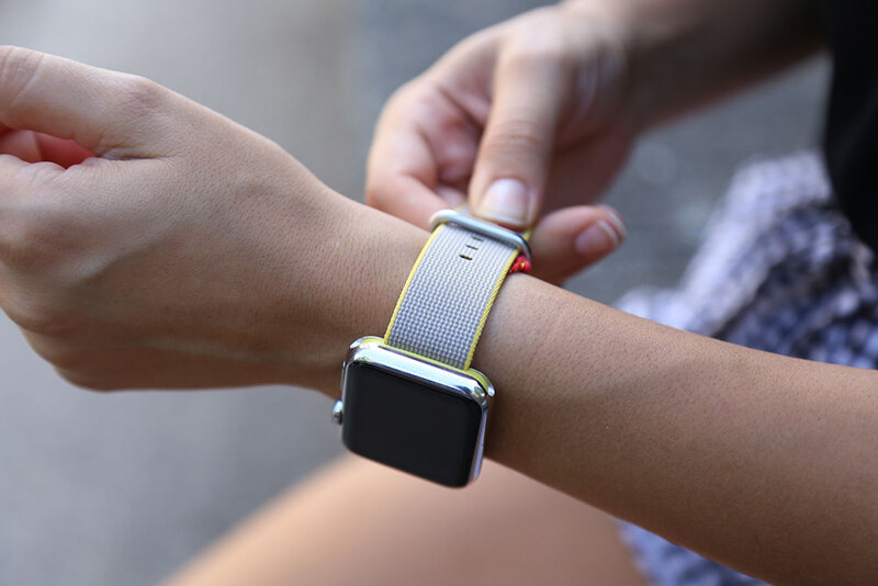 Illustration : Aperçu des nouveaux bracelets (nylon & sport) pour Apple Watch (photos feat. Nora)