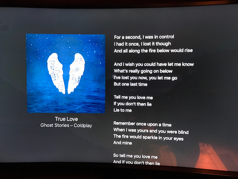 Apple TV : tvOS 10 affiche les paroles des chansons