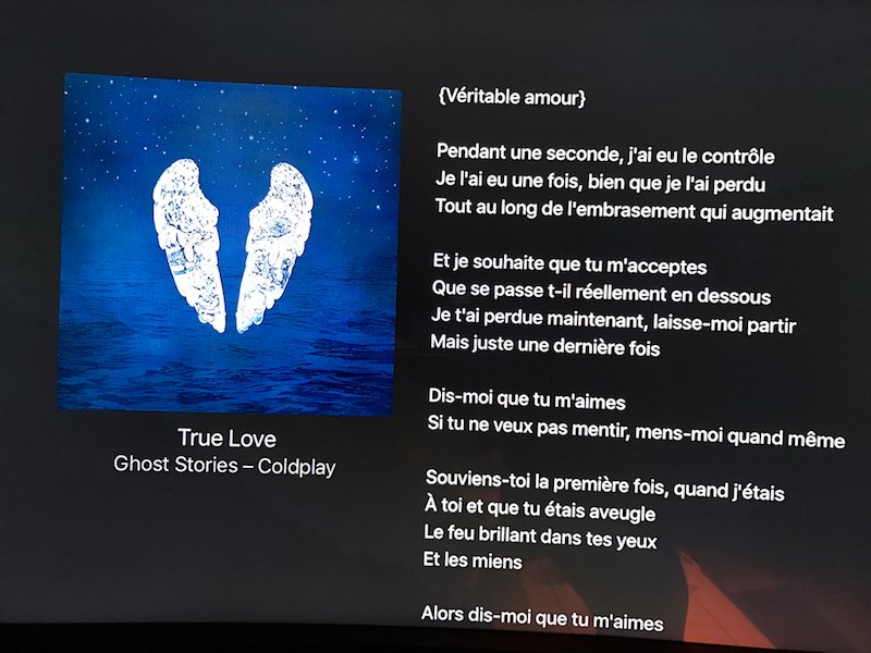 Apple TV : tvOS 10 affiche les paroles des chansons