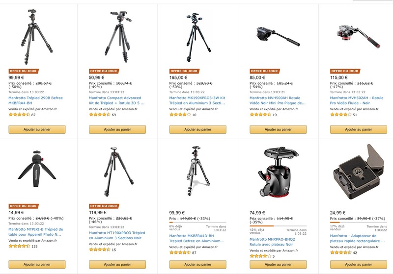 Illustration : Promos : -50% sur les pieds/rotules Manfrotto, Body Cardio, bracelets, graveurs...