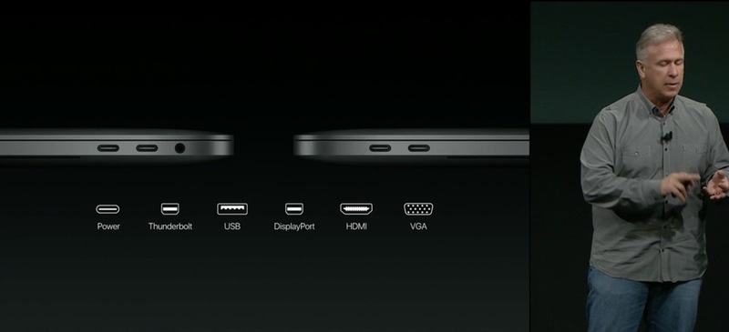 Illustration : Le nouveau MacBook Pro, l'iPhone et les fils (et aussi les adaptateurs)