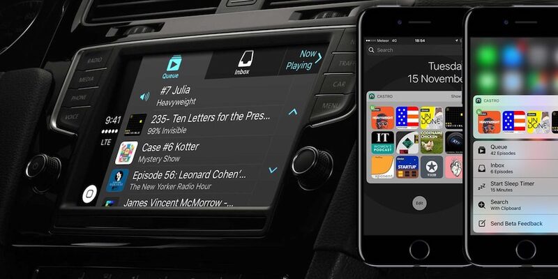 Illustration : PodCasts : le lecteur Castro optimisé pour iOS 10 et CarPlay